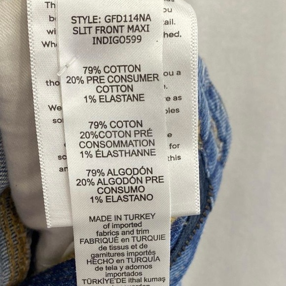 Good American Slit Front Denim Maxi Skirt - Picture 7 of 8